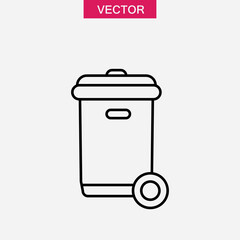 Wheelie bin icon,vector illustration. vector wheelie bin linear illustration for web and app..eps
