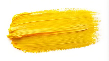 Yellow stroke of paint isolated on background , vibrant, abstract, artistic, texture, color, design, creative