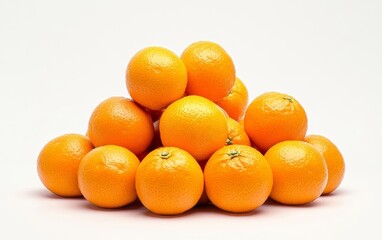 Stack of Oranges on White Background