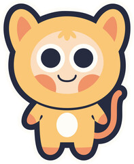 Cute Character Sticker Illustration