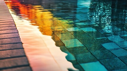 Obraz premium Abstract Reflections of Water and Tiles