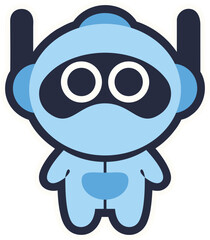 Cute Character Sticker Illustration