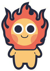 Cute Character Sticker Illustration