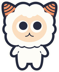 Cute Character Sticker Illustration