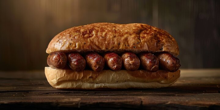 Artisan sausage in a roll