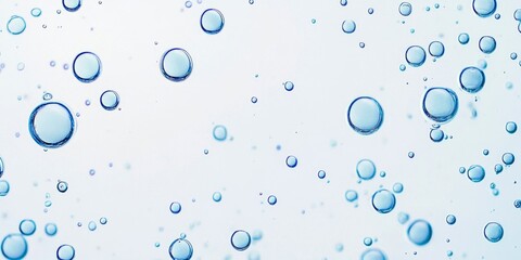 Refreshing Bubbles in Clear Water: Abstract Representation of Summer Coolness, Purity, and Environmental Conservation. Minimalist Design for Beverage Advertising, Water Resource Awareness, and Eco-fri