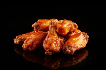 A Pile of Crispy Chicken Wings with Sauce