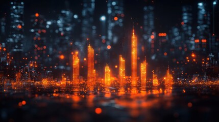 Fototapeta premium A golden bar chart, highlighting financial success and market analysis with a stylish, modern aesthetic