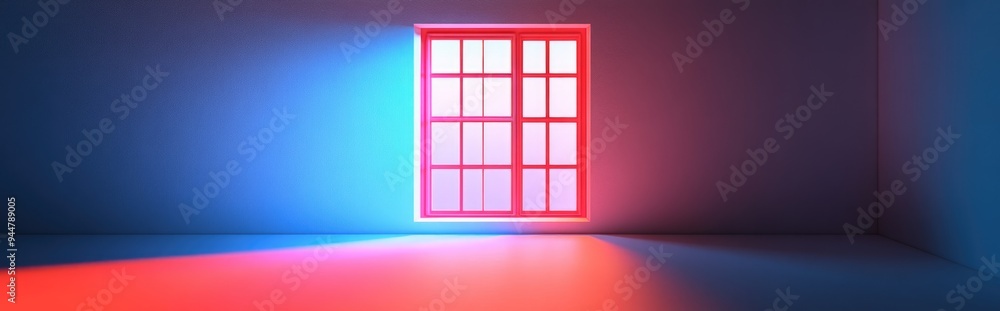 Poster isolated window on a white background 3d rendering illustration