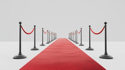 3D rendering of a red carpet isolated on a white background
