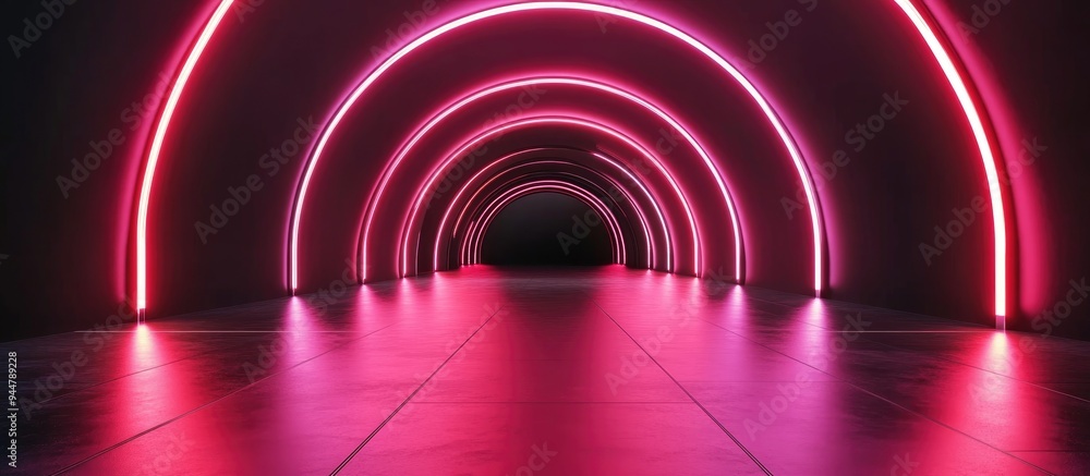 Poster 3d rendering of a luxurious parametric abstract background featuring a minimalistic contemporary sho