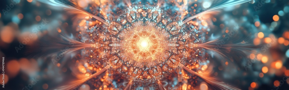 Poster 3D rendering of an abstract kaleidoscope background