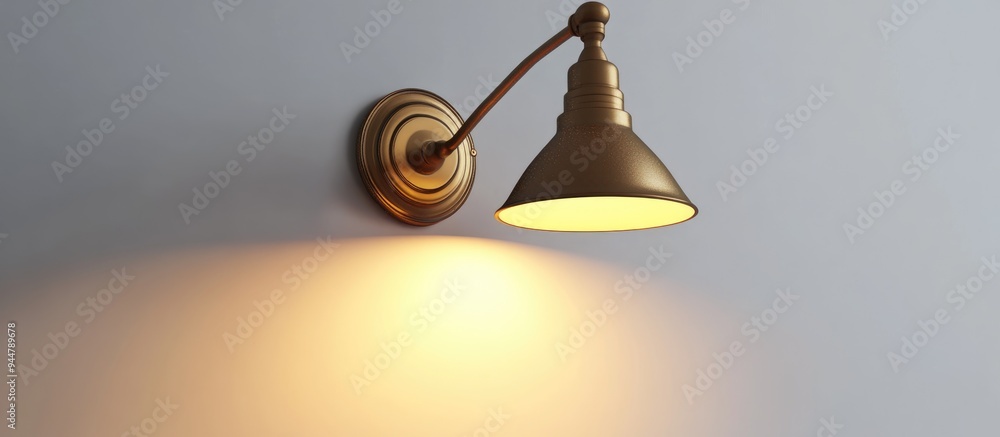 Aufkleber 3d rendering of a retro wall lamp isolated on a white background