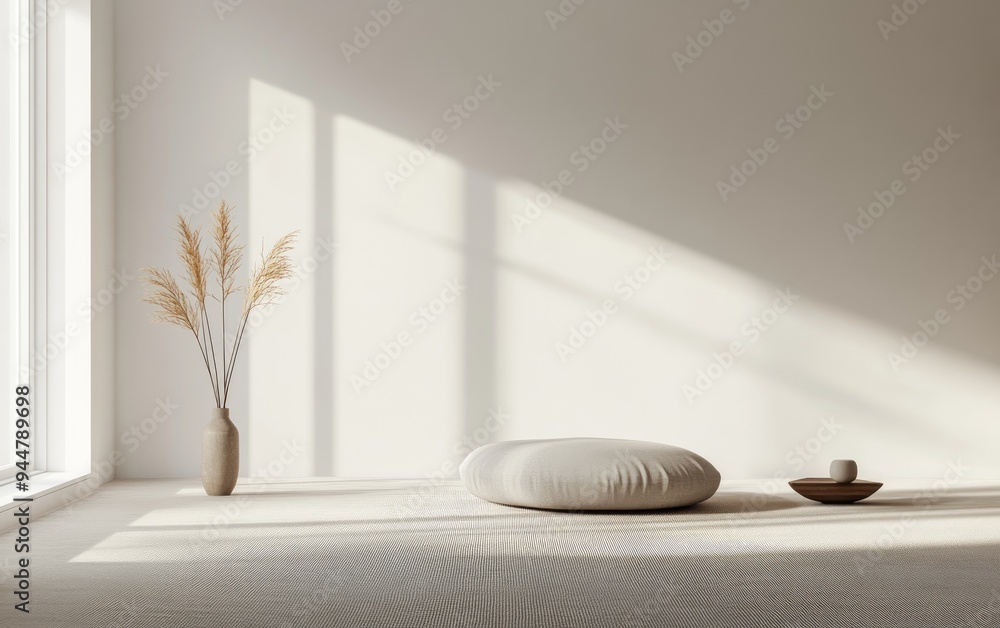 Aufkleber cozy minimalist empty room designed for product presentation 3d rendering