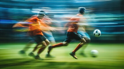 Blurred Motion of Soccer Players in Action