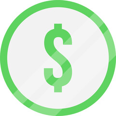 Green payment icon. Metallic payment icon.
