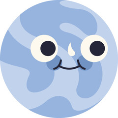 Cute Planet Cartoon Style Illustration