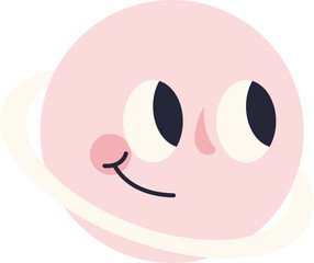 Cute Planet Cartoon Style Illustration