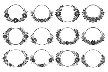 This collection features vintage-inspired floral frames, enhancing your designs with their ornate borders and round shapes, creating a beautiful and decorative element.