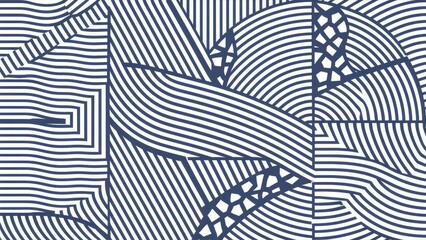 Geometric background in white and blue featuring lines and halftone patterns