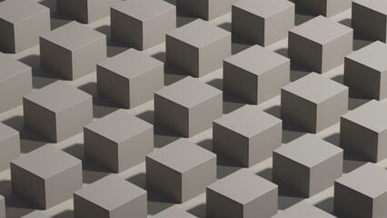 Obraz premium Gray Abstract Background Featuring Cubes and Parallelepipeds with Shadows - 3D Rendering and Illustration