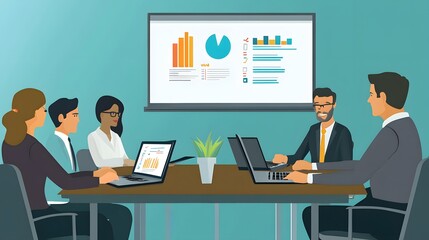 Business Team Meeting and Presentation