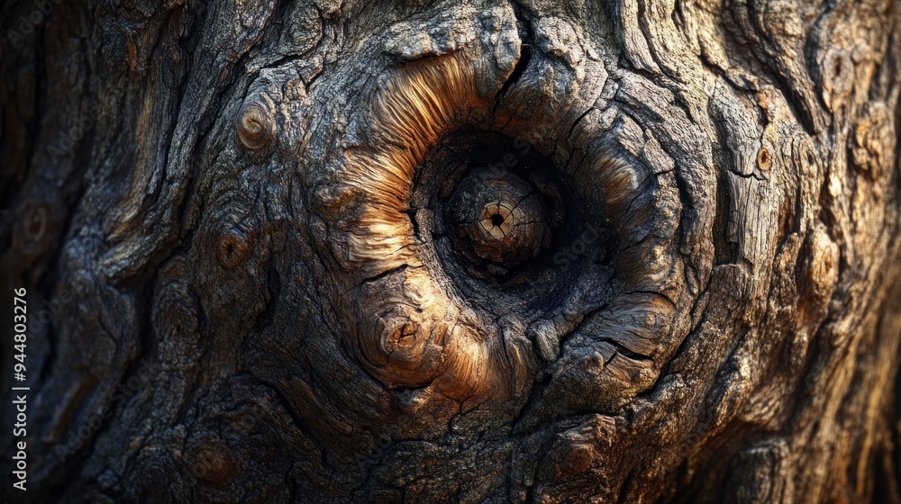 Poster close-up of a knot in a tree trunk