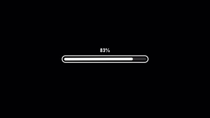 loading progress bar animation, progress bar animation isolated on a black background. 