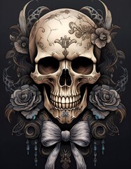 Halloween illustration of a scary zombie wearing a hat and coat.