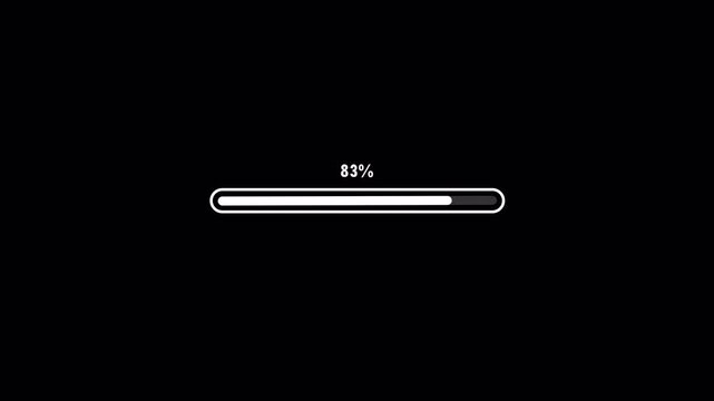 loading progress bar animation, progress bar animation isolated on a black background. 