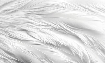 Obraz premium Ethereal White Feather: Delicate Symbol of Purity and Warmth. Elegant Minimalist Design for Winter Comfort Advertising, Down Jacket Marketing, and Dreamy Bedding Concepts. Abstract white feather