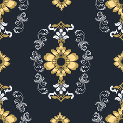 Ikat seamless pattern hand drawn , Motif ethnic  floral seamless textil,  embroidery, print striped ornament floral, pattern, design for wrapping, silk, scarf, background, textile