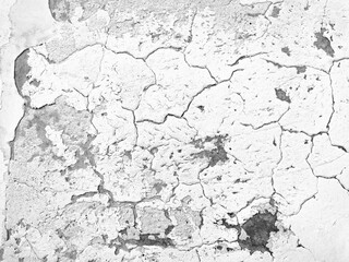 Fototapeta premium Peeling painted concrete wall. Leaking rain cause the wall cracked. Water damaged the wall. 