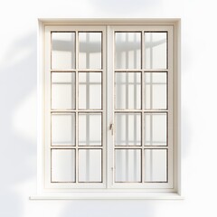 Obraz premium 72. **A contemporary French window with multiple glass panes and a white frame, displayed on a pristine white background.