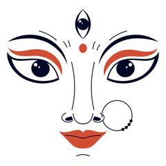 goddess durga face in happy navratri