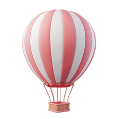 Obraz premium 3d icon of colorful hot air balloon isolated white.