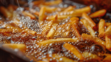 close up deep fried french fries