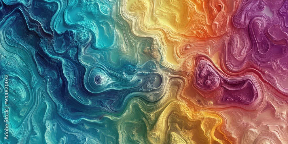 Poster Abstract color texture generated by a 3D cartoon rendering