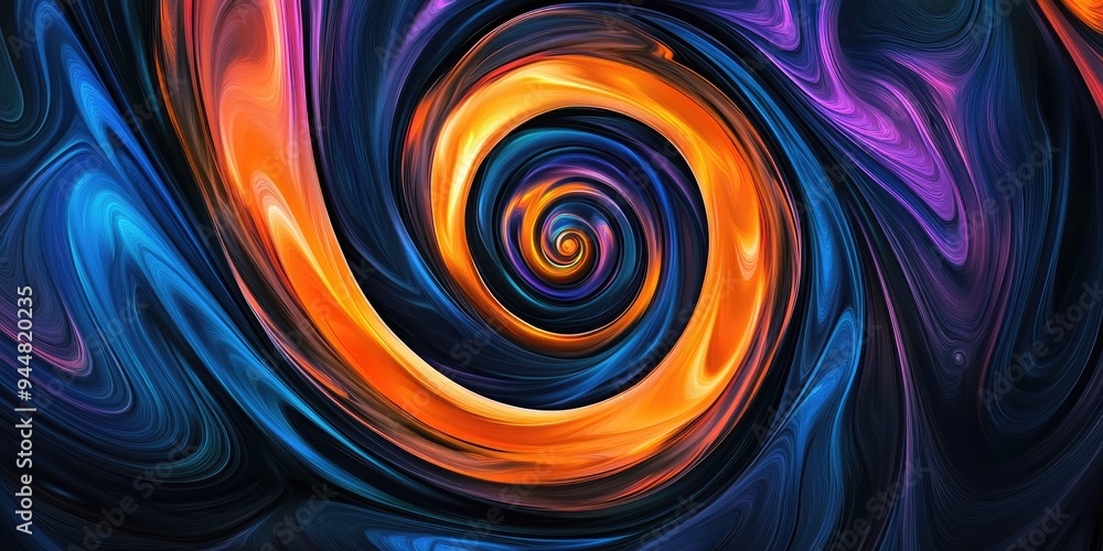 Aufkleber swirling radial background with a 3d cartoon rendering modern art spiral vortex graphic fractal artw