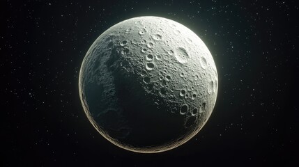 Naklejka premium Cartoon rendering in 3D of a moon