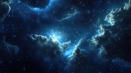 Interstellar cloud of star dust in a 3D cartoon rendering Image of outer space
