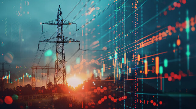 Energizing Finance: Candlestick and Pylon Synergy - Powered by Adobe