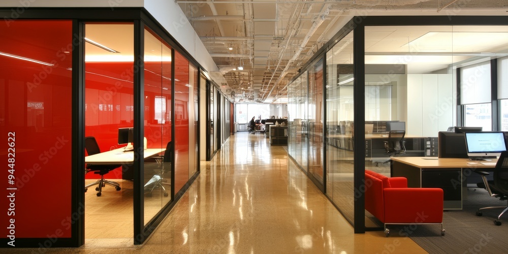 Fototapete Dynamic office setting where customer solutions are crafted through teamwork and advanced technology to improve client satisfaction