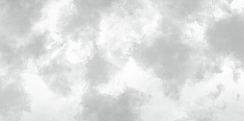 Abstract white and gray isolated cloud cumulus clouds. Gray aquarelle painted realistic fog or mist smoky textured canvas design. White and ash messy wall stucco texture background.	
