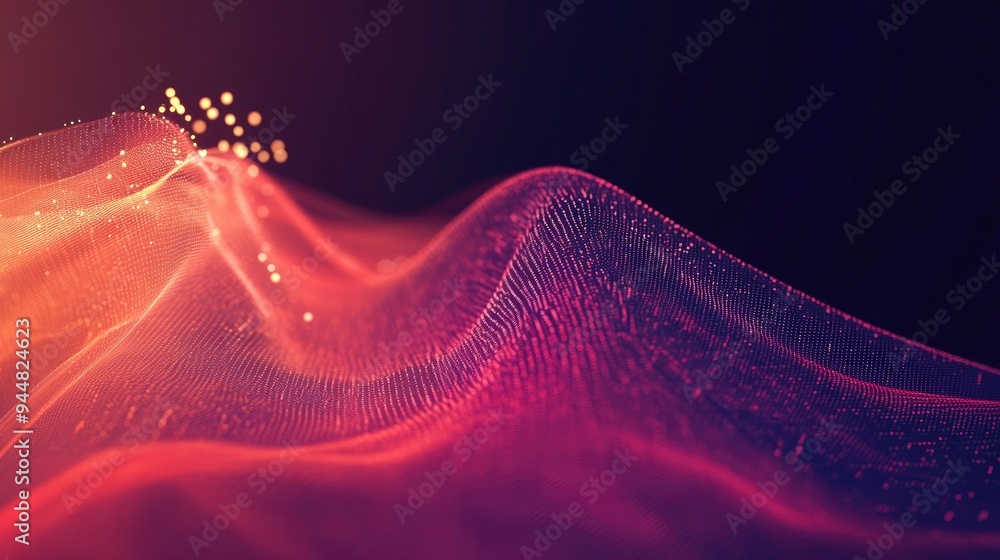 Poster abstract technology background featuring big data visualization with dynamic lines and shapes