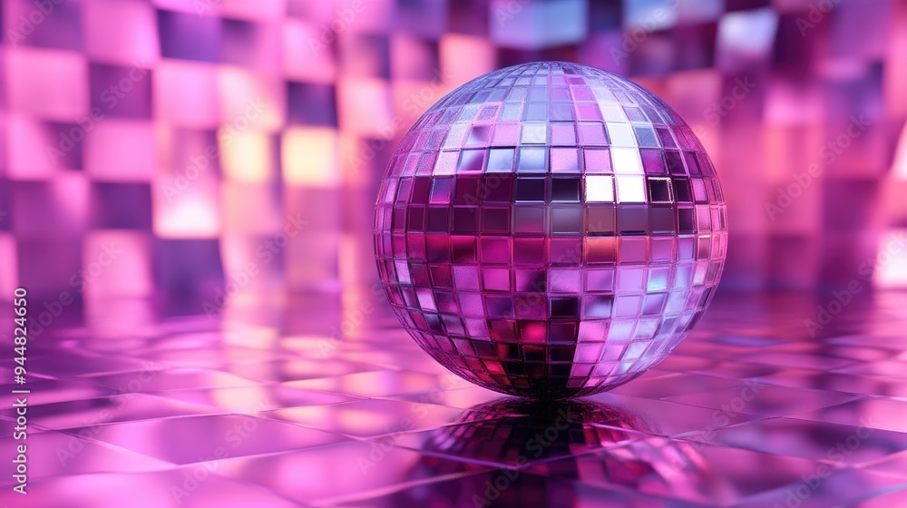 Poster abstract spherical object with geometric backdrop rendered in 3d
