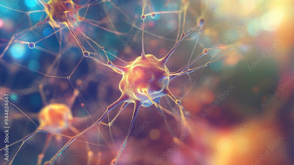 Poster abstract representation of a neural network structure
