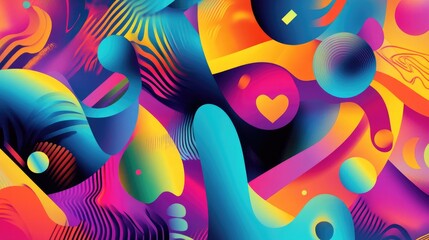 Colorful abstract design with vibrant patterns and shapes