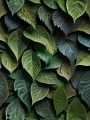 Fototapeta premium A Lush Tapestry of Green and Blue Leaves