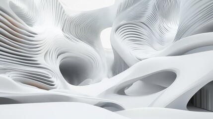 Abstract 3D illustration of architectural forms and structures